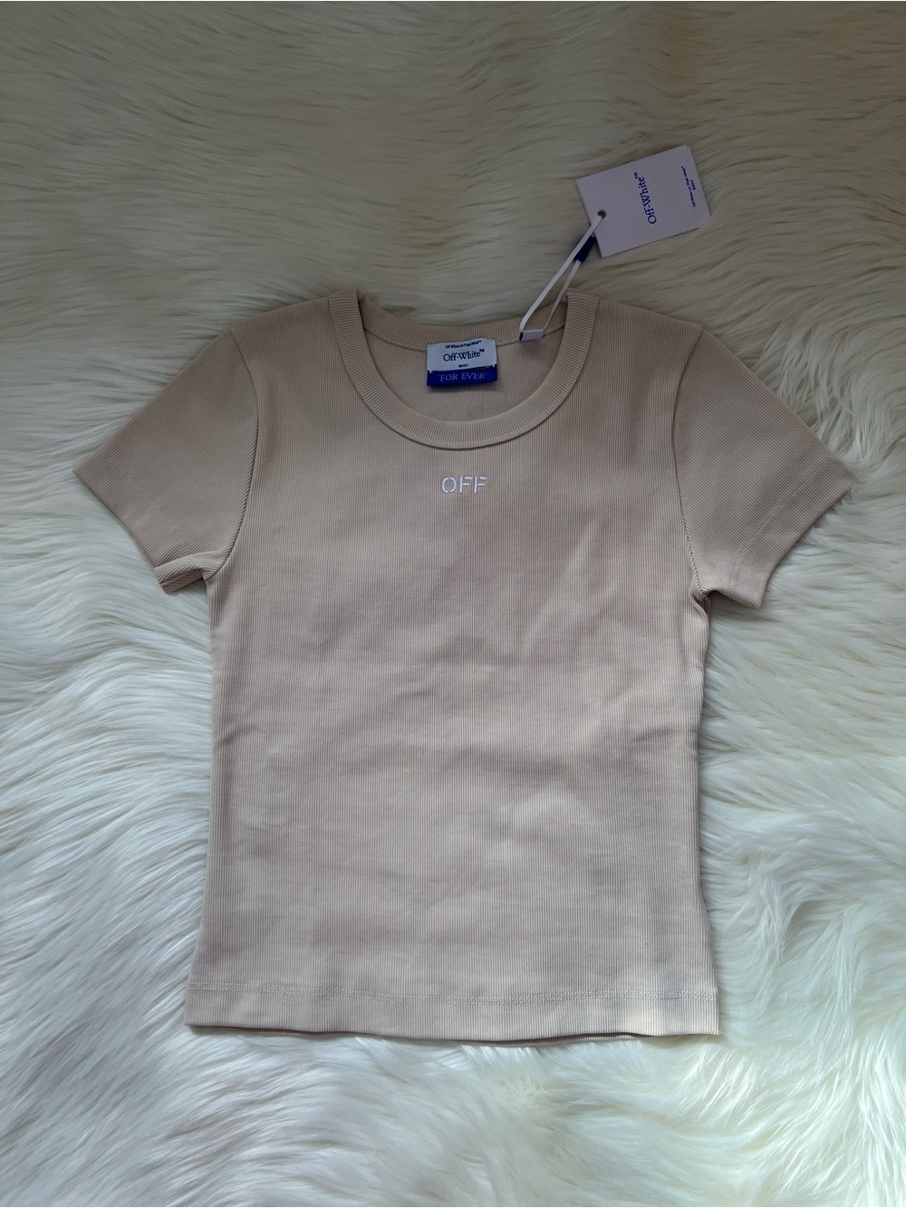 Off-White Women’s Beige Logo Tee